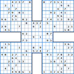 Samurai Sudoku Generator and Solver