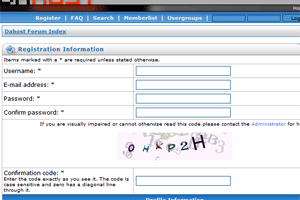 Better captcha at Dahost Forums